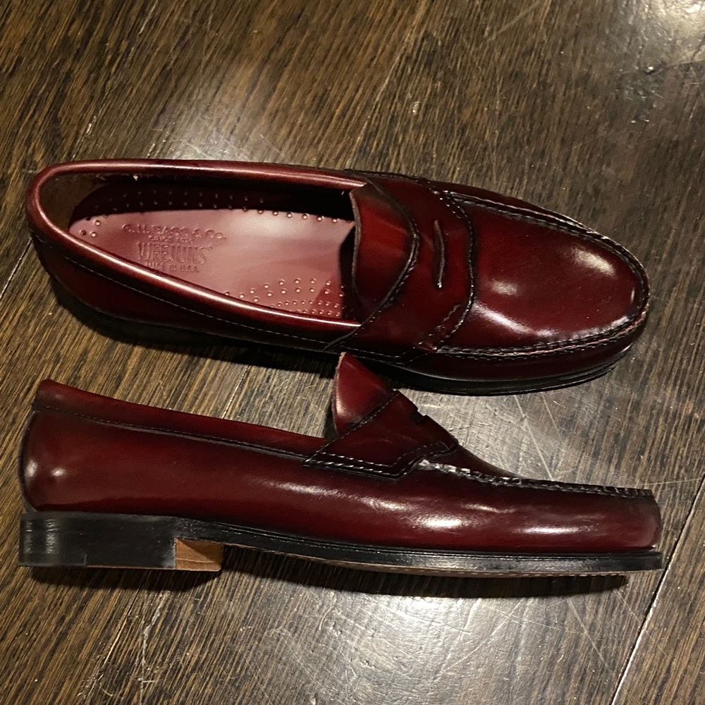 Burgundy Leather Loafers for Men - Picture 2 of 3